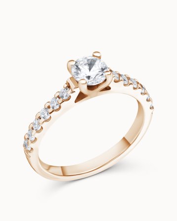 Sidostensring Gabrielle 18K Roséguld Naturlig Diamant 0.50 Carat - Förlovningsringar & Vigselringar hos Vanbruun