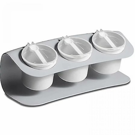 Kök Hushåll Kryddor Salt Socker Förvaringslåda Med Lock (grå)