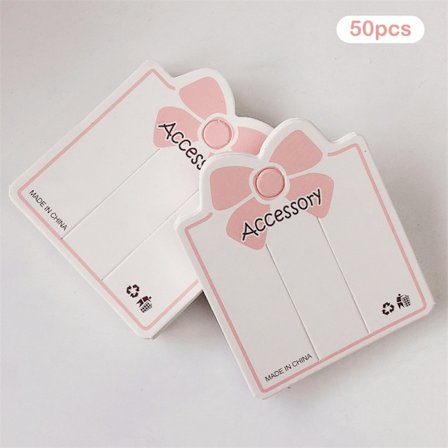 50 st rosa rosett 2 hål display papper kort hår accessoarer