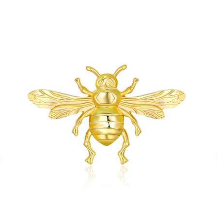 1 st 18k vintage legering liten bi brosch med överdriven
