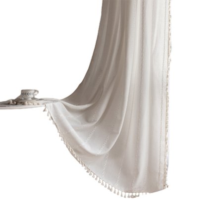 Bohemiska gardiner med tofsar för sovrum, 140x220cm