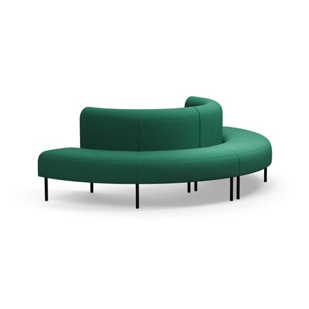 Sofa VARIETY, außen halbrund, Stoff Blues CSII, grün-türkis