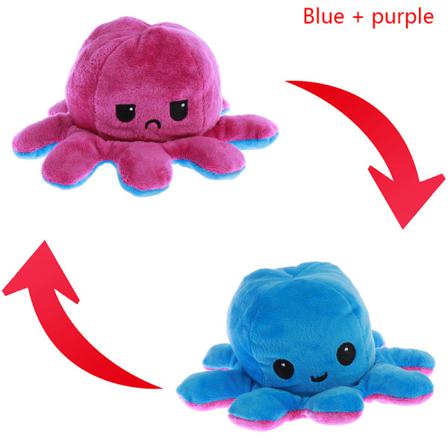 Octopus Doll Emotional Face Changing Dubbelsidig Flip Reversib