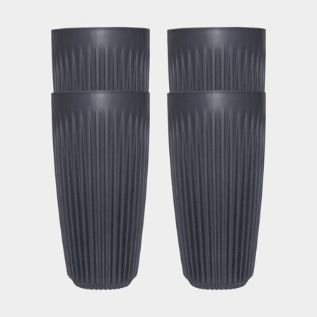 Coffee cup HuskeeCup 16oz Charcoal, recycled coffee husk, black, 47 cl / 470 ml, 4-pack