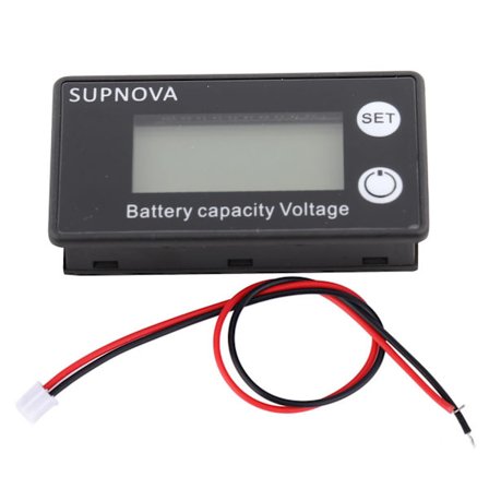 LCD 12V Batterikapacitetsindikator Tester Lithium Batteri Universal Digital Display Voltmeter (10-100V Blå Temperatur)