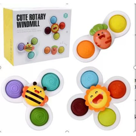 Blomst sugekop spin sjov insekt finger snurretop rangle baby badeværelseslegetøj