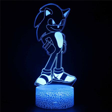 Sonic The Hedgehog 3D Illusion Lampa LED Natlys til børneværelset A