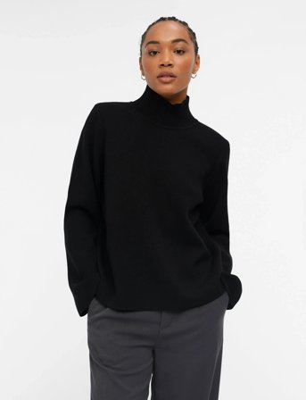Object Objreynard High Neck Pullover Noos - Black - L