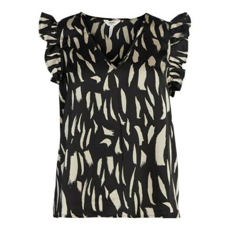 Object Objpapaya Nour S/S TOP A DIV , Zwart , Dames , Maat: M