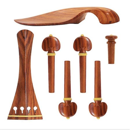 4/4 Fiolinsett Full Størrelse Fiolintilbehør Palisander Fiolin Stemmeskruer Stol Kinnstøtte Endepinne (4/4)