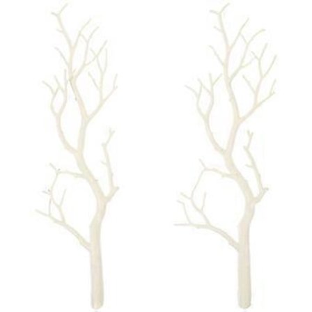 2 kpl Valkoisia Puun Oksia Mustia Oksia Sisustus Teko-oksat Koristeluun