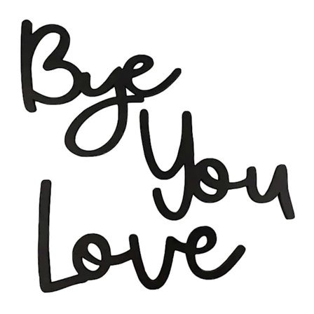 Love You Bye Träskyltar för Hemväggdekor Enkel Söt Hängande Väggdekoration för Sovrumsdekoration-WELLNGS