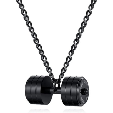 Håndvægt Vedhæng til Mænd Poleret Rustfrit Stål Halskæde til Kvinder Sølv Sort Belagt Kæde Par Valentinsdag Gave Smykker Sort