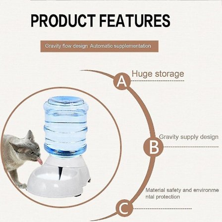 Automatisk Dispenser Vann- og Matmater for Hunder og Katter, Stor Kapasitet