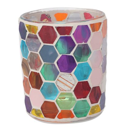 Fargerik Håndlaget Glass Telysestake for Bryllupsfestdekorasjon