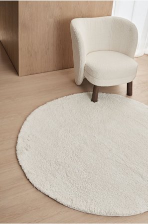 &Home - Ryijymatto Lugo Round - Valkoinen - Nukka- & ryijymatot - 160 - - Homeroom