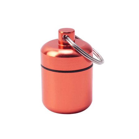 Pillebeholder Bærbar Pilleæske, Aluminium Pillebeholder - Orange