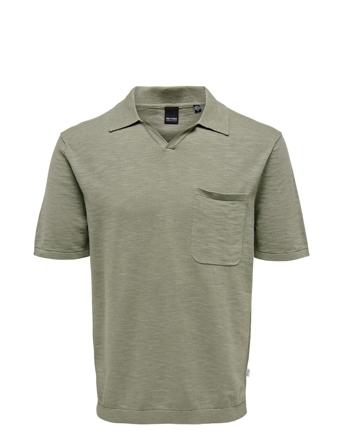 Onsace 12 Slub Ss Polo Knit Knitwear Short Sleeve Knitted Polos Grønn ONLY & SONS*Betinget Tilbud