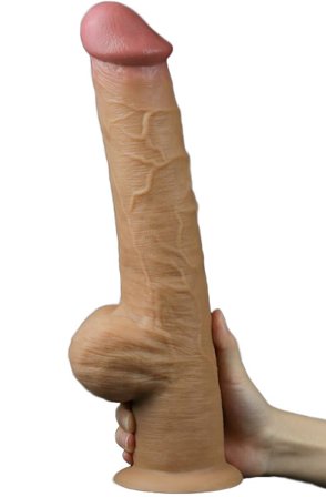 Dual-Layered Silicone Handle Cock 33 cm Dildo