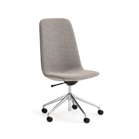 Stol LANGLEY, mellom, hjulstativ, børstet aluminum/taupe