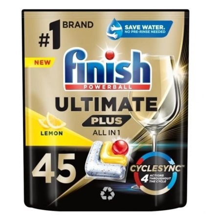 Finish Ultimate Plus Allt-i-ett Citron Diskmaskintabletter/ 45 s