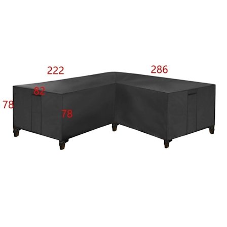 Møbelbeskyttelse trekk beskyttelse til utemøbler hjørnesofa med vanntett svart