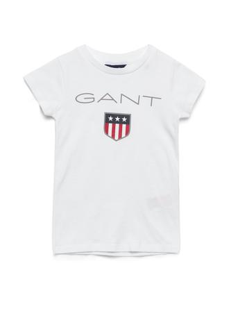 D1. Gant Shield Ss T-Shirt T-shirts Short-sleeved Valkoinen GANT