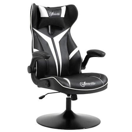 Rootz Gaming Chair - Ergonomisk computerstol - Drejestol - Med Vippefunktion - Sort/Hvid - 67 cm x 75 cm x 112 cm