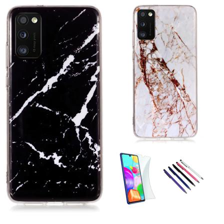 Samsung Galaxy A41 - Marmorikuvioinen suojakotelo Vit