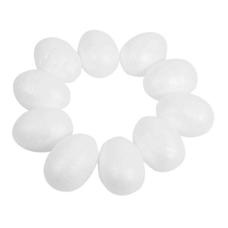 10 egg 6 cm hvite påskeegg dekorative egg for maling eller feste DS