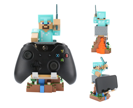 MINECRAFT - Steeve in Armour - Hållare för kontroll & Mobil 20cm