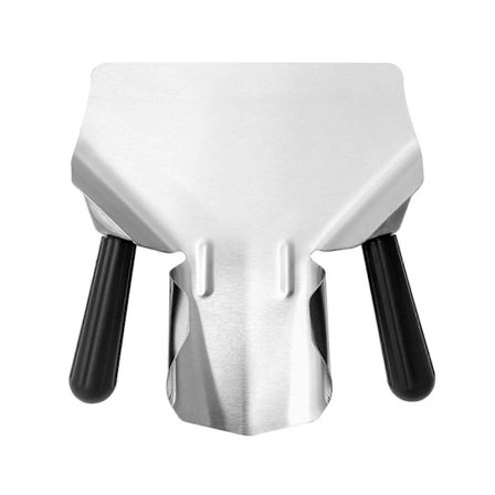 Popcorn- og pommes frites-skuffe i rustfritt stål, multifunksjonell skuffe for chips, popcorn etc. med doble håndtak, 230 x 200 mm (FMY)