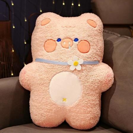Dyrepude og -tæppe Tegnefilm til dobbeltbrug Dyrepude Tæppepude Airconditiontæppe Piggy pillow 50cm