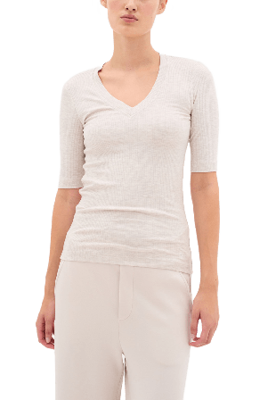 Inwear DagnaIW Melange V T-Shirt Överdelar Dam Beige XXL