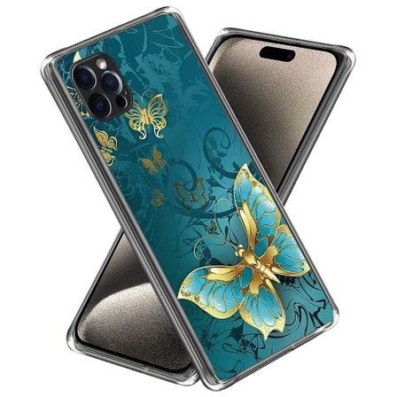 Deco iPhone 15 Pro Max skal - Gyllene Fjäril