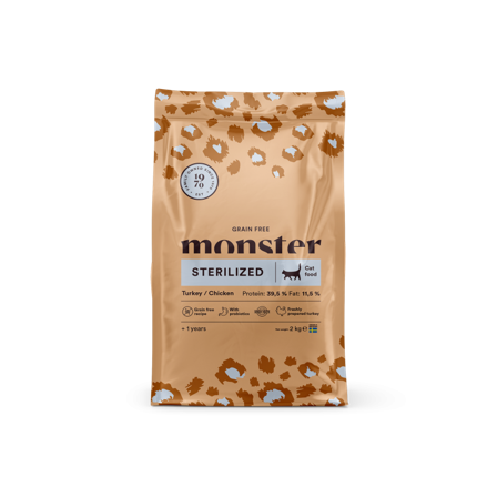 Monster Pet Food - Katt Kornfri sterilisert kalkun/kylling 2 kg - Katt - Kattefôr & kattemat - Tørrfôr for katt - ZOO.no