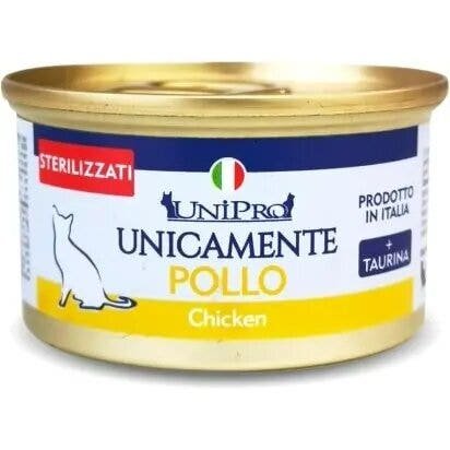 Unipro Unicamente Pollo Cibo Umido Gatti Adulti Sterilizzati