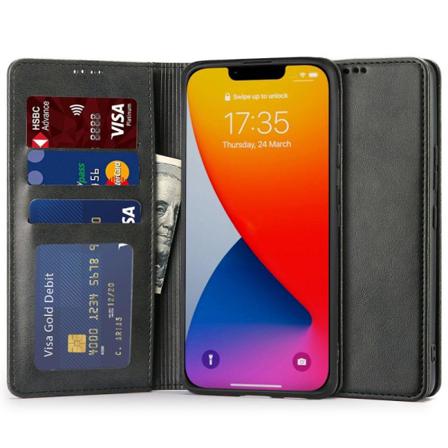 Tech-protect Iphone 14 Fodral Flip Läder Svart
