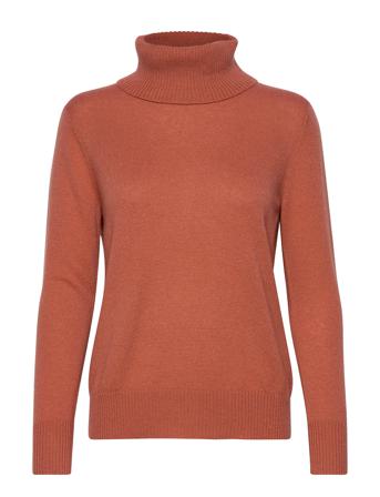 Wool & Cashmere Pullover Ls Kilpikonnakaulus Poolopaita Ruskea Rosemunde