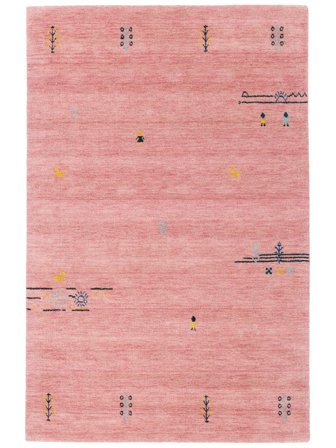 Small Gabbeh Landscape Rug - Light Pink 140X200 Wool, In Modern Style