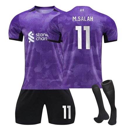 23-24 Voksne Gutter Fotballsett Fotballtreningsdrakt Sportsklær 3-delt sett 2324 liverpool andre bortedrakt #11_max