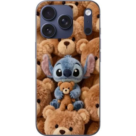 Kompatibelt Mobildeksel til Apple iPhone 17 Pro Stitch omgitt av brune teddybjørner med en liten teddybjørn i fanget i en søt og koselig kawaii-design