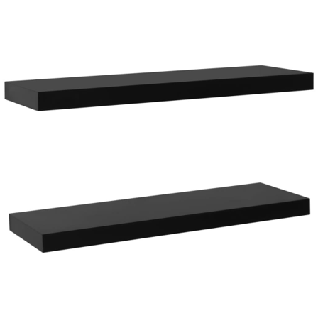 Vidaxl Svävande Vägghyllor 2 St Svart 80x20x3,8 Cm Svart