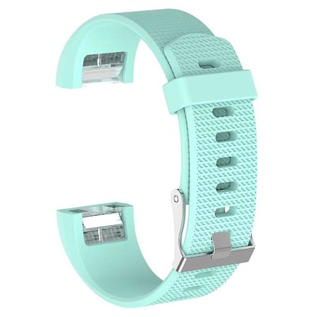 Mintgrön Mintgrön kompatibel med Fitbit Charge 2 Vanlig Textur Silikon Armbandsur med Spänne, Storlek: s(vit) S