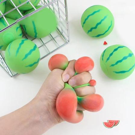 Nya konstgjorda frukter vattenmelon leksaker Slow Rebound Red Decompre