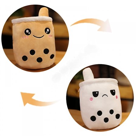 Flip Boba Tea Plysch Gosedjur Brun Bubble Tea Bubble Plysch Kudde Hem Mjuk Kramkudde Present 15CM