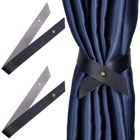 2 kappaletta mustaa verhonpidikettä, verhonkiinnikkeet, ulkoverhonpidikkeet