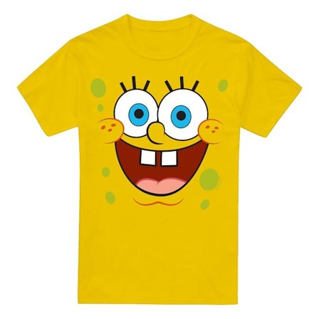 SvampBob Fyrkant Herr T-shirt med Tokigt Leende XL Gul