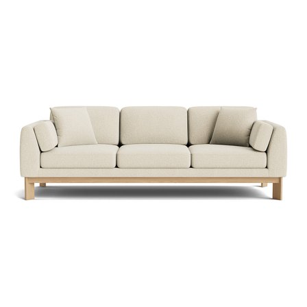 Nordica 3 personers sofa - Nordic Beige - 237x93x81cm - Slidstærk 3 personers sofa i beige stof, med Massivt træ, PU skum, spånplade & bøg