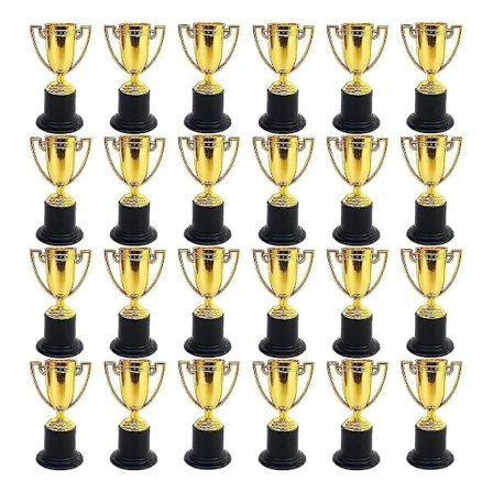 24-pakning Minipokaler for barn, plastgullpokaler, for festgaver, belønninger, sport,